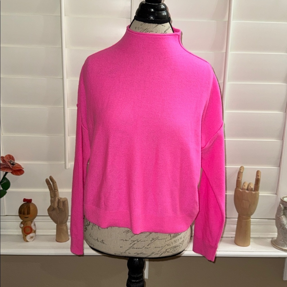 Pilcro The Alani Cashmere Mock-Neck Sweater Pink